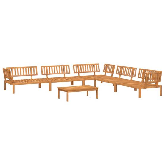 Grand Salon de Jardin Palette 6p Bois d'Acacia à Lattes Modulable pour Famille Extérieur Brun – ComfortXL Outdoor Living - Image 2