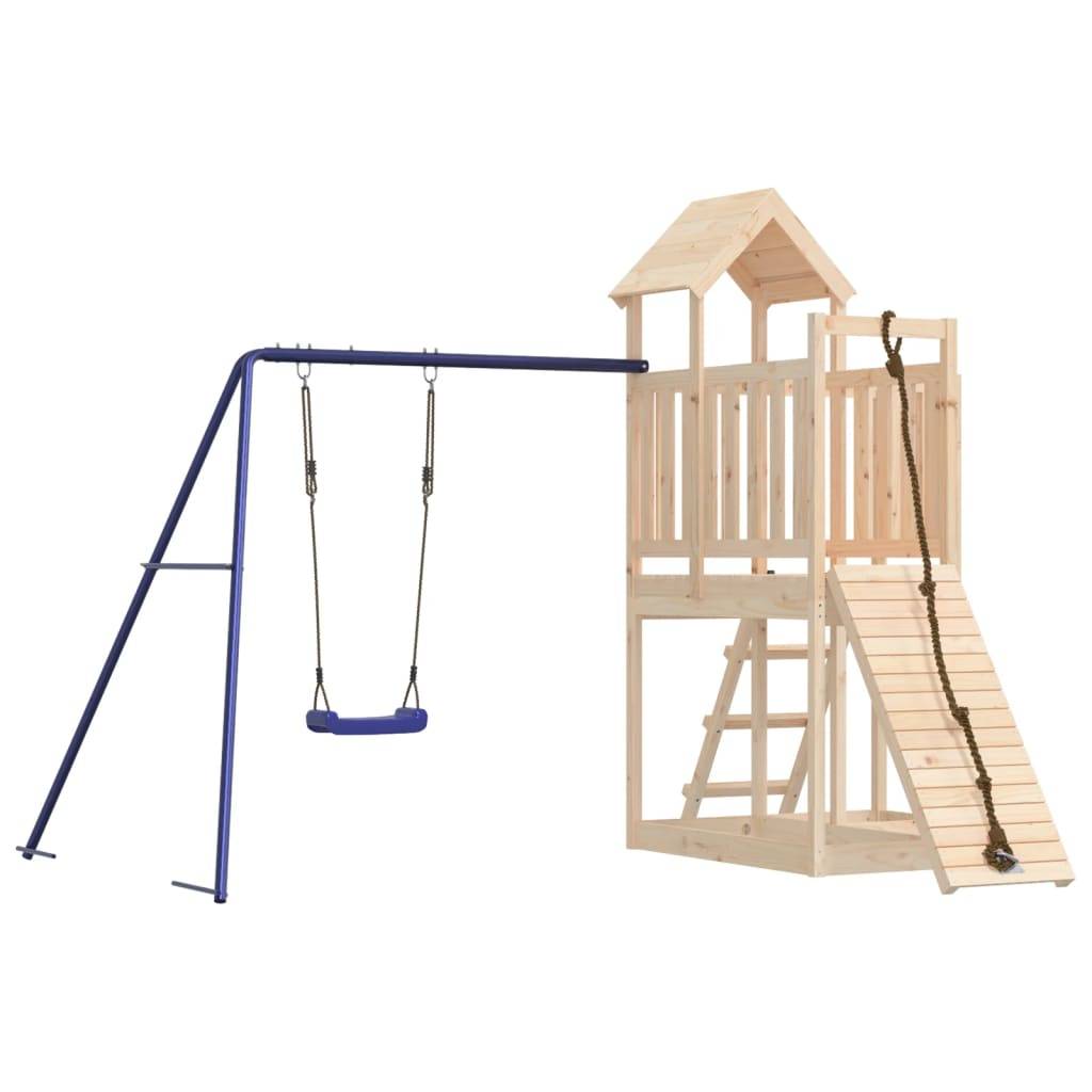 Helloshop26 - Aire de jeux d'extérieur balançoires toboggan portiques robuste jeux jardin 286 x 248 x 214 cm bois de pin massif - Imagen 1