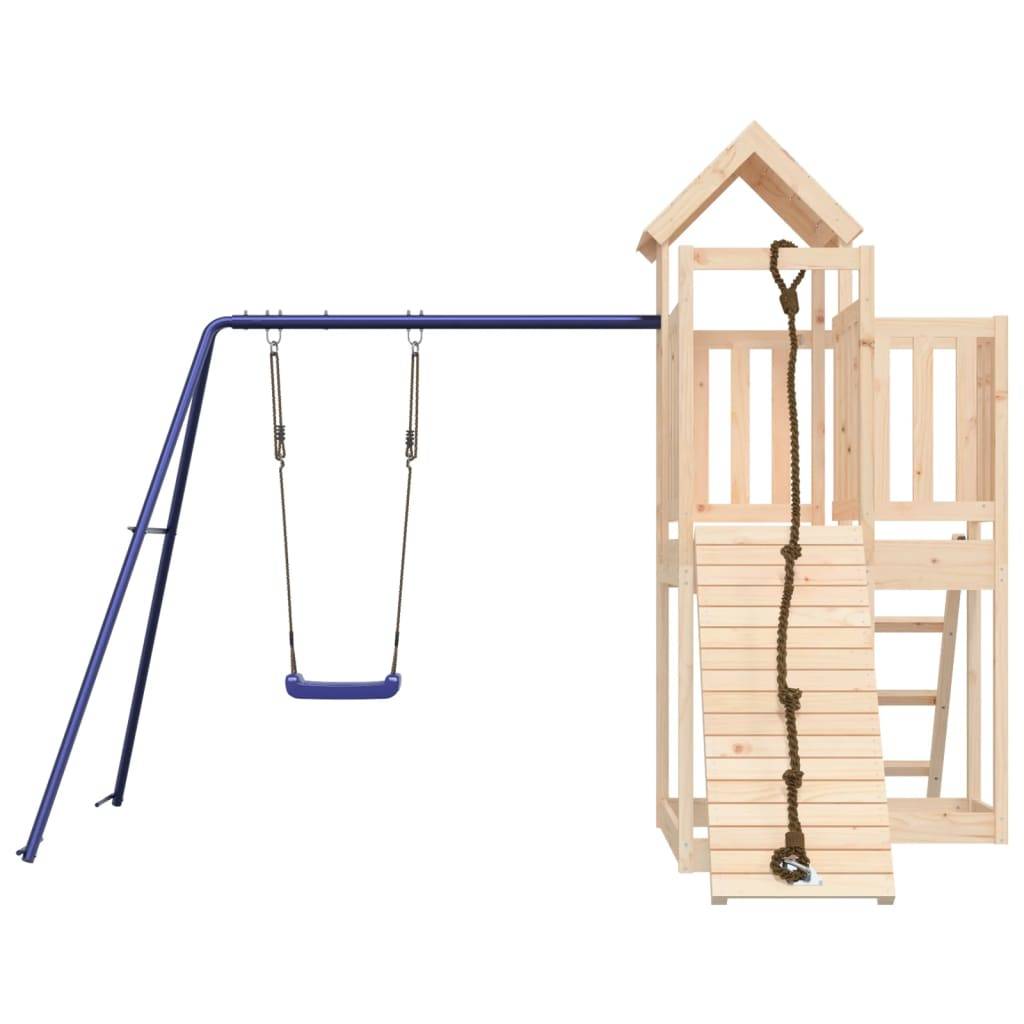 Helloshop26 - Aire de jeux d'extérieur balançoires toboggan portiques robuste jeux jardin 286 x 248 x 214 cm bois de pin massif - Imagen 3