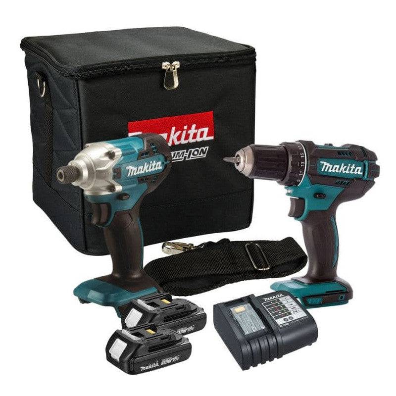 Makita - Combopack 2 outils MAKITA DLX2339SY Perceuse DDF482 Visseuse à chocs DTD156 - 18V Li-Ion (2x1.5 Ah) Makita - Imagen 1