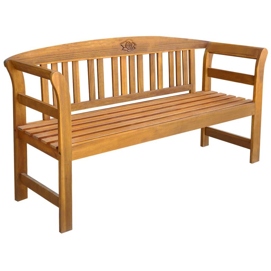 Helloshop26 - Banc de jardin meuble de patio d'extérieur terrasse avec coussin 157 cm bois d'acacia massif - Imagen 2