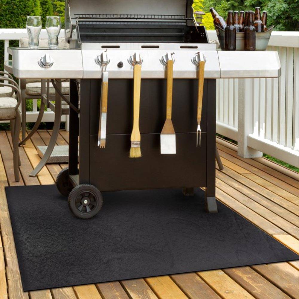 Ribimex - Tapis BBQ, atelier, garage et maison 80x120 cm en caoutchouc gris - Imagen 2