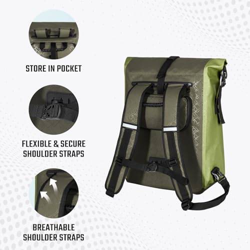 Sacoche vélo 2en1 porte-bagages sac à dos étanche 28 L - UrbanX