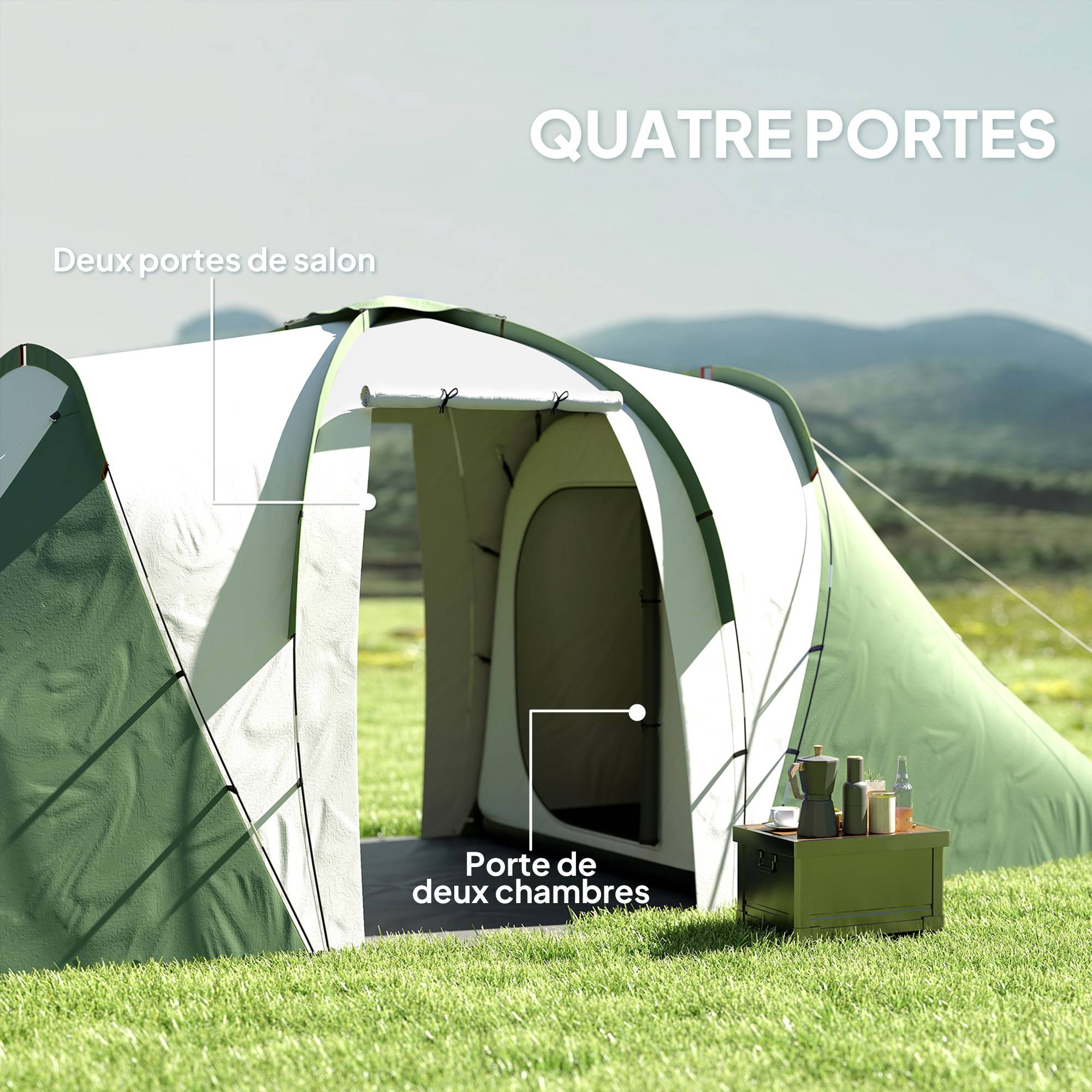 Tente de camping polyester 555 x 225 x 190 cm - PANGIVO - Image 7