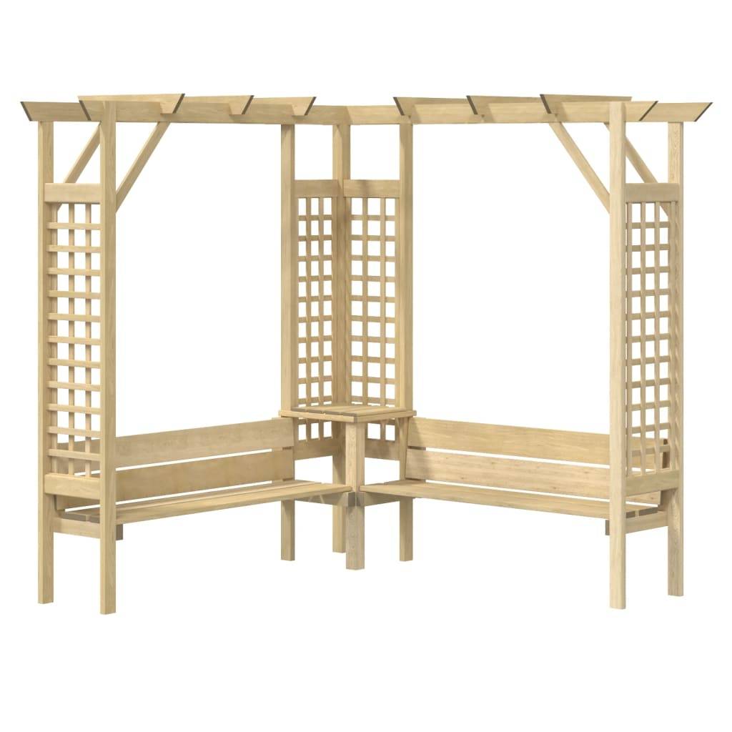 Vidaxl - Pergola d'angle avec banc Bois de pin imprégné vidaXL 44950 - Imagen 2