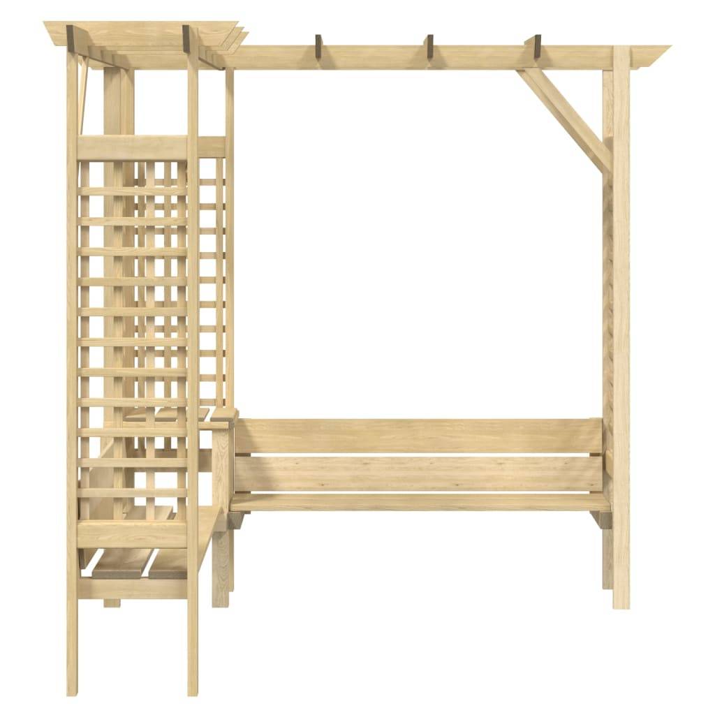 Vidaxl - Pergola d'angle avec banc Bois de pin imprégné vidaXL 44950 - Imagen 6