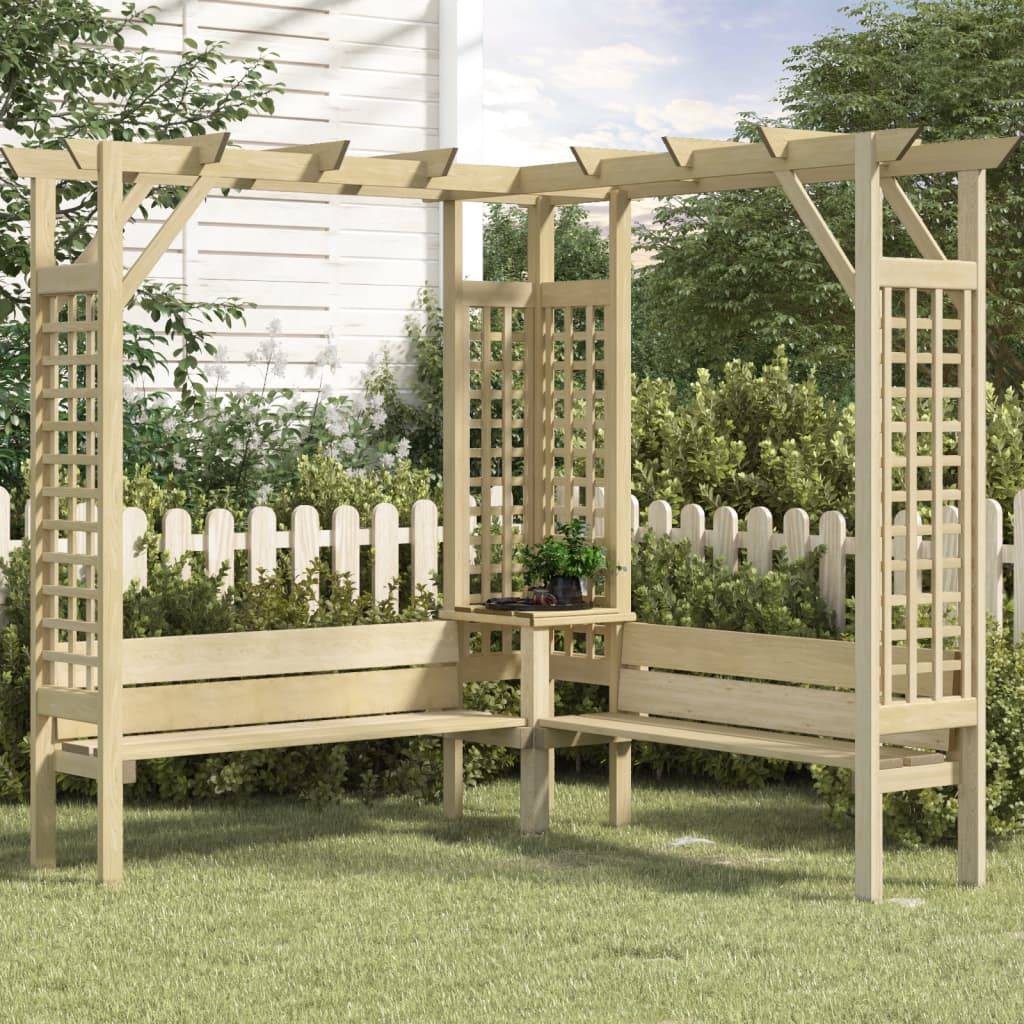 Vidaxl - Pergola d'angle avec banc Bois de pin imprégné vidaXL 44950 - Imagen 1