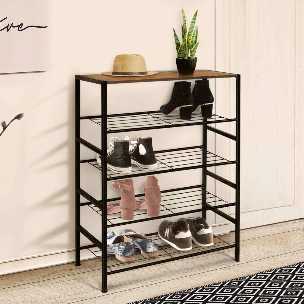 Facilitys - Étagère à chaussures style industriel - 4 niveaux - Imagen 4