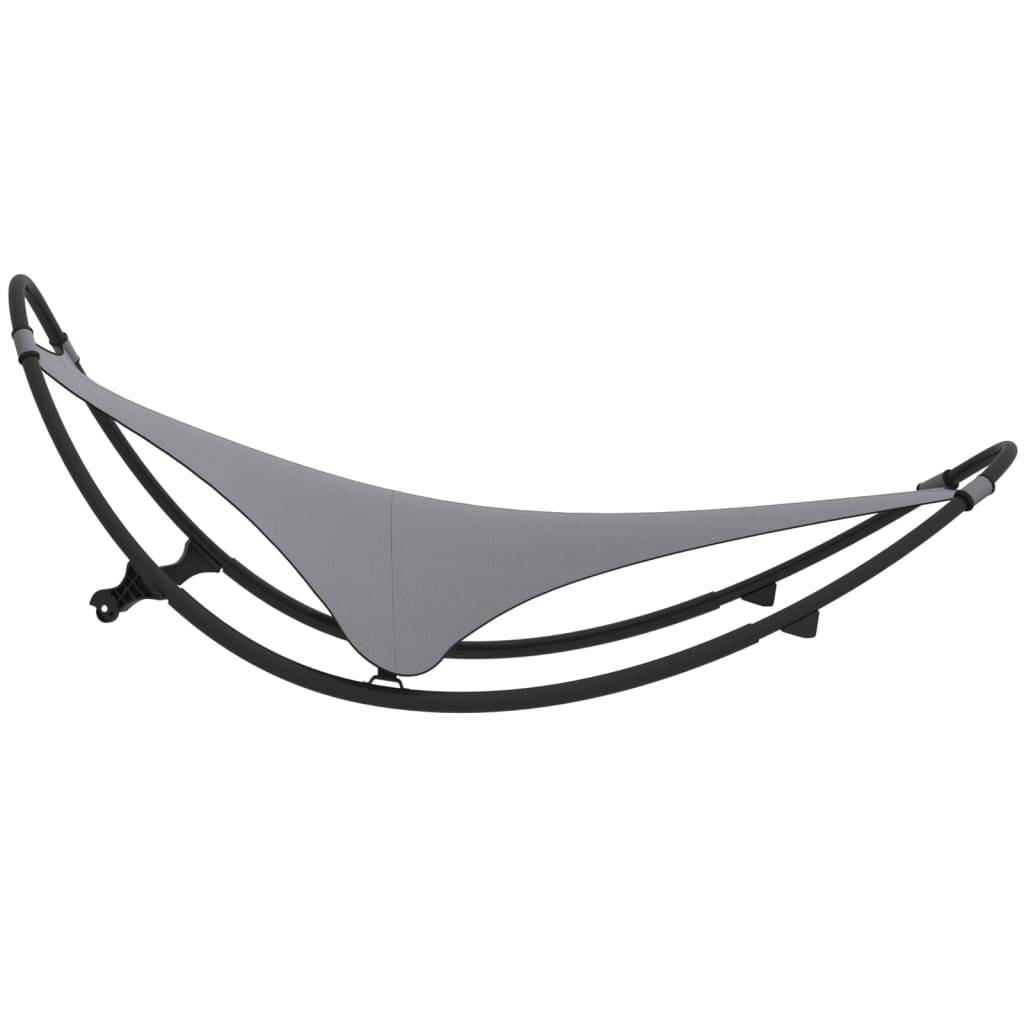 Helloshop26 - Transat design chaise longue bain de soleil lit de jardin terrasse meuble d'extérieur à bascule avec roues acier et textilène gris - Imagen 3
