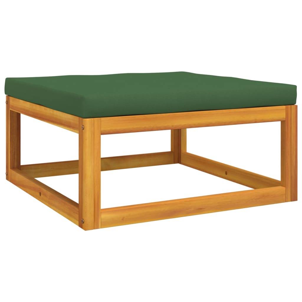Helloshop26 - Salon de jardin meuble d'extérieur ensemble de mobilier 8 pièces avec coussins vert bois massif - Imagen 5