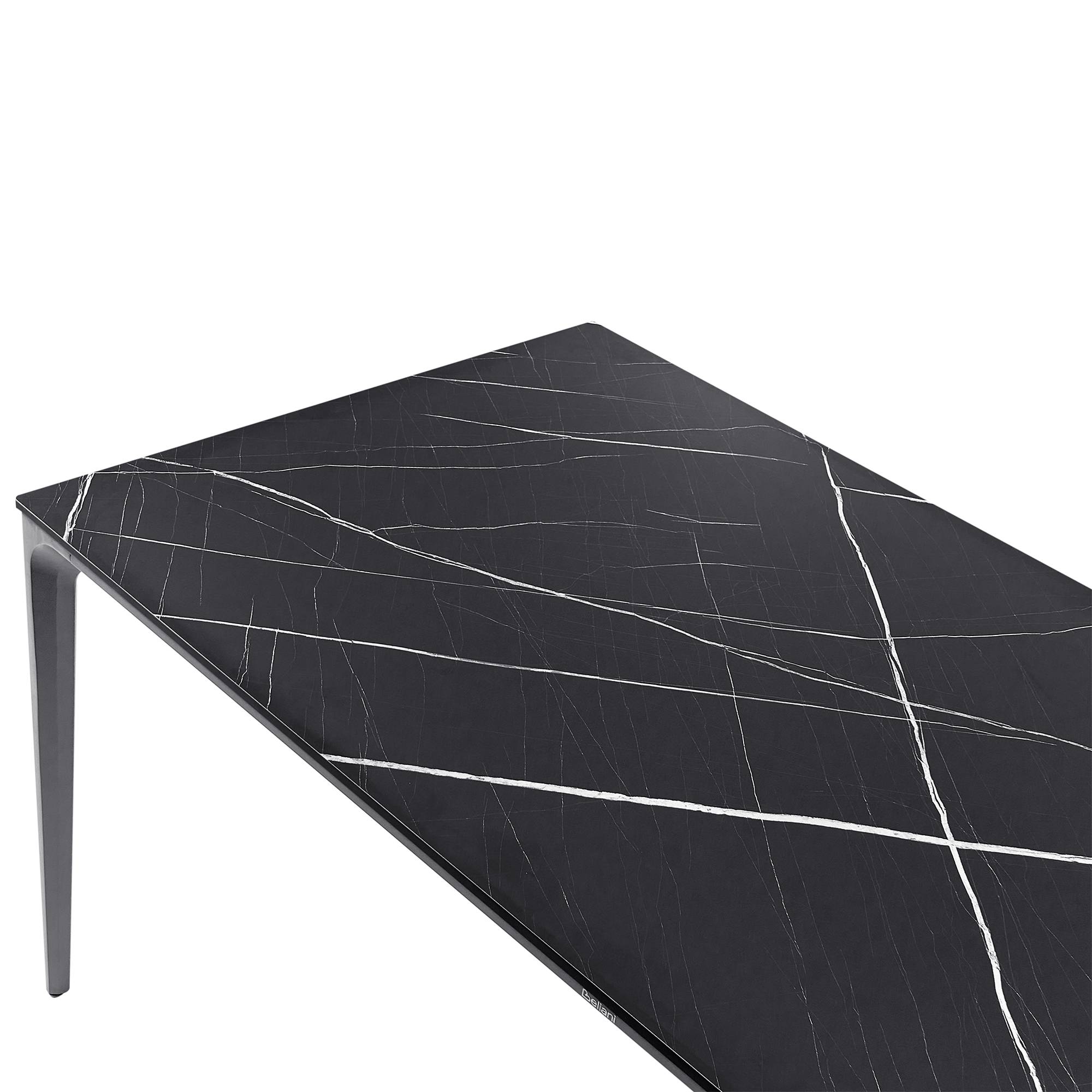 Beliani - Table de repas, 8 Personnes Panneau stratifié haute pression HPL Marbre noir SOVARETO - 90x180x75- Beliani - Image 3