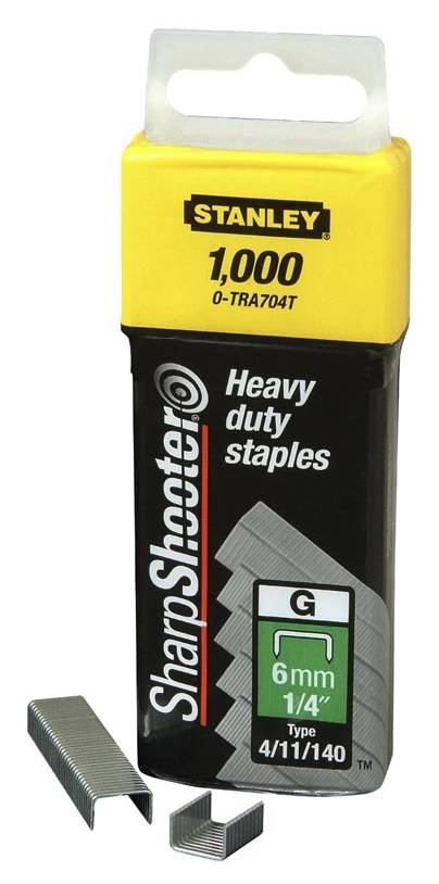 stanley - Agrafes 6 mm type G boîte de 1000 - STANLEY - 1-TRA704T - Image 1