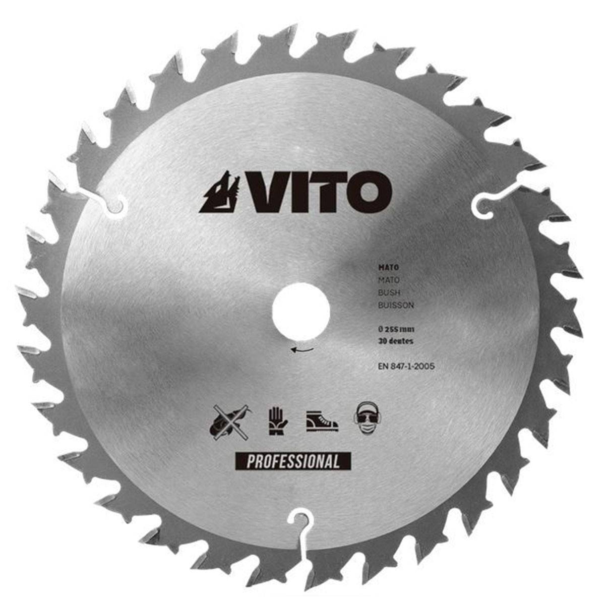 Lame de coupe pour débroussailleuse 30 dents Ø255mm au Carbure Alesage 25.4 VITO - Imagen 1
