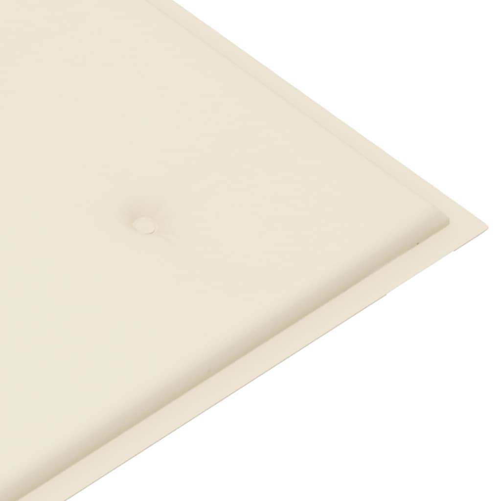 Helloshop26 - Banc de jardin meuble de patio d'extérieur terrasse avec coussin crème 120 cm bois de teck massif - Imagen 7