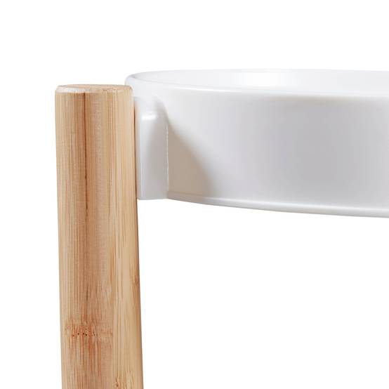 Helloshop26 - Étagère à plantes sastamala à 4 niveaux bambou 78 x 35 x 35 cm naturel blanc - Imagen 3