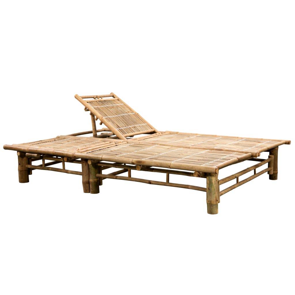 2 pcs Bain de soleil - Transats - Chaises longues avec coussins Bambou - MEUBLE PRO-JU6315 - Image 4