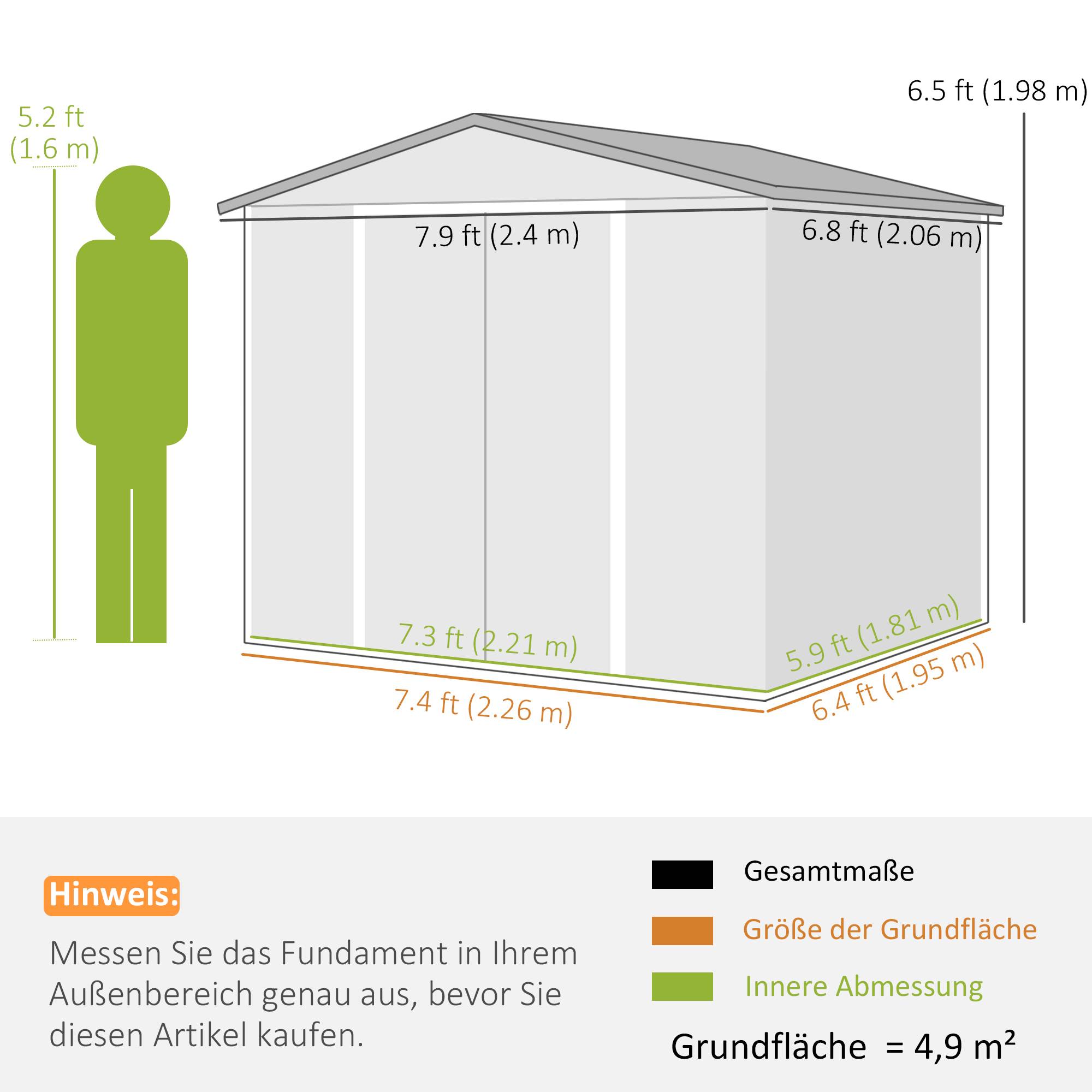 ComfortXL - Abri de jardin métal acier galvanisé extérieur rangement outils 4,9m² couleur teck - ComfortXL Outdoor Living - Image 3
