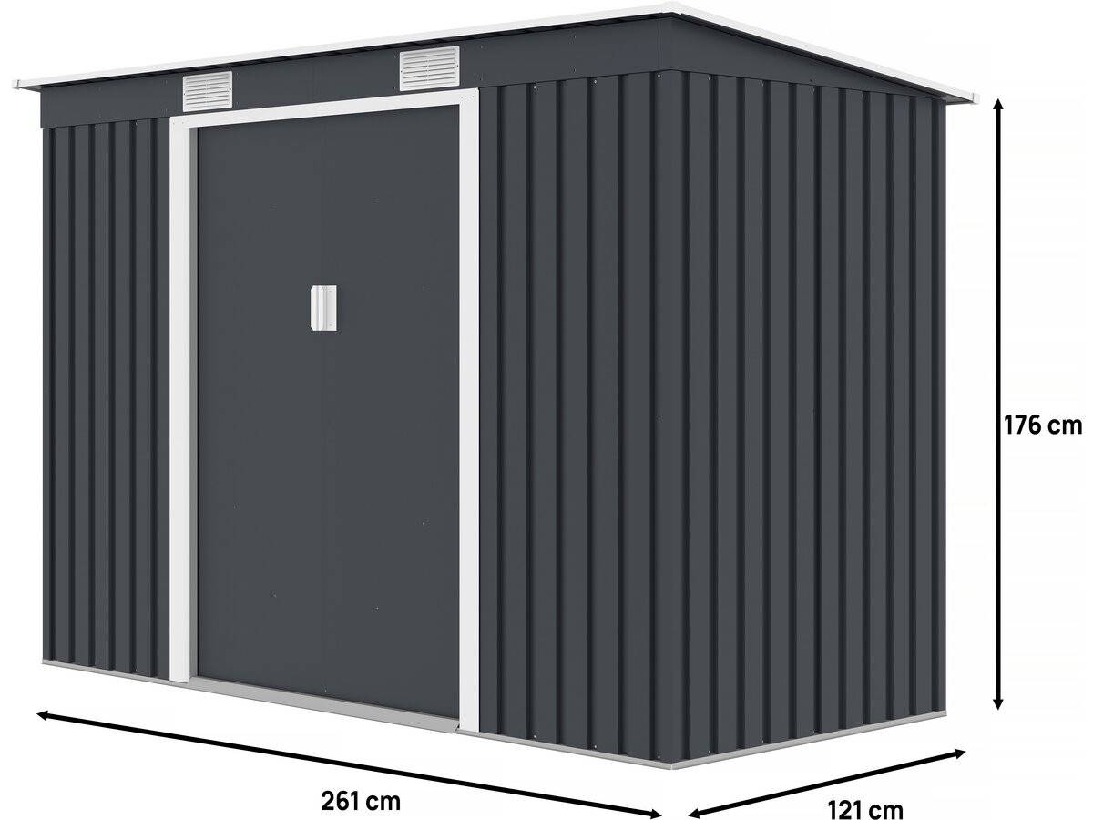 Abri De Jardin Métal Monopente "austin" - 3,14 M2 - Gris -habitat Et Jardin - Imagen 4