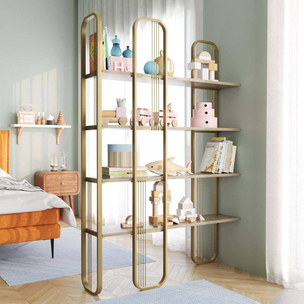 Hanah Home - Etagère en aggloméré et métal Sierra Doré - Imagen 2