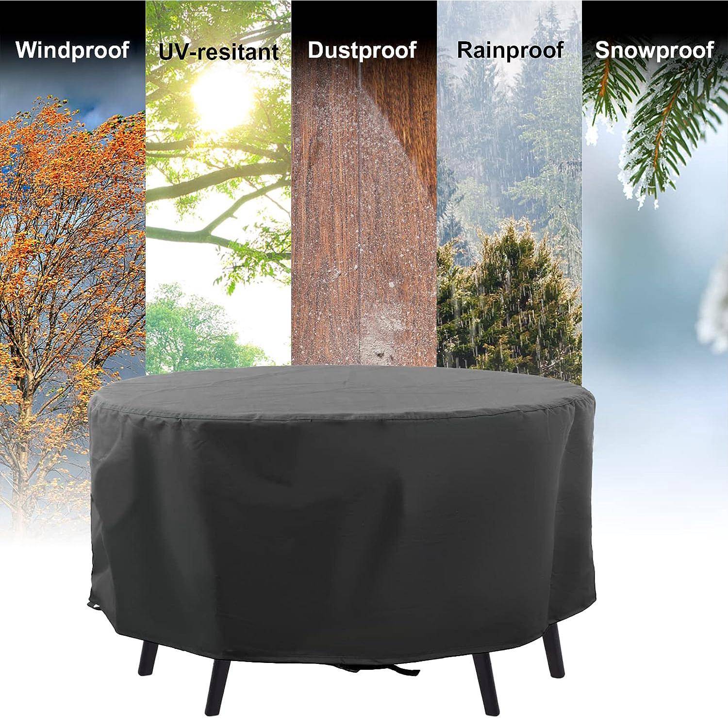 IntiMeg - Housse salon de jardin, Oxford Housse de Protection Salon de Jardin Housse Table Bâche Salon de Jardin Imperméable Résistant à la Vent , 230x110 cm - Image 2