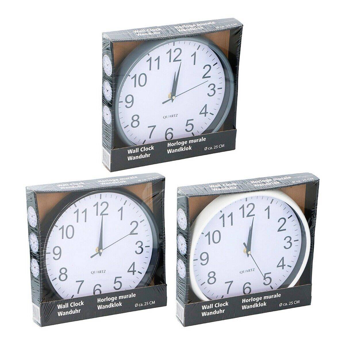 Importdistrib - Horloge Murale 2ø5x3 Cm 3 Couelurs Assortis IMPORTDISTRIB - Imagen 2