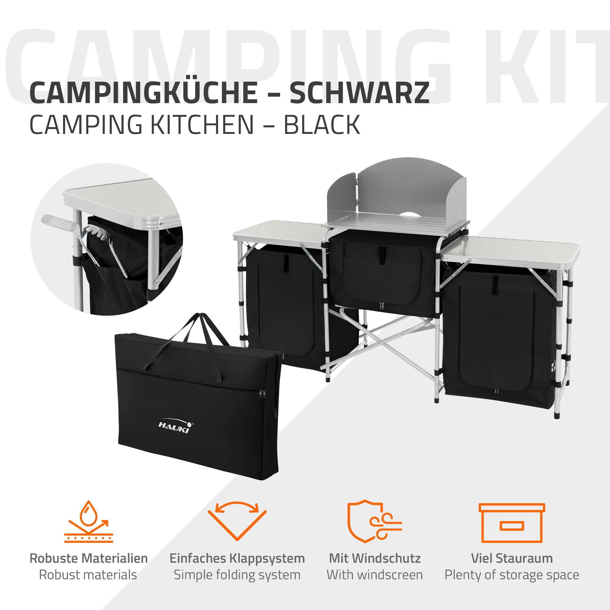 Cuisine De Camping Pliante ECD-Germany – Gris – Table Avec Rangement Et Sac