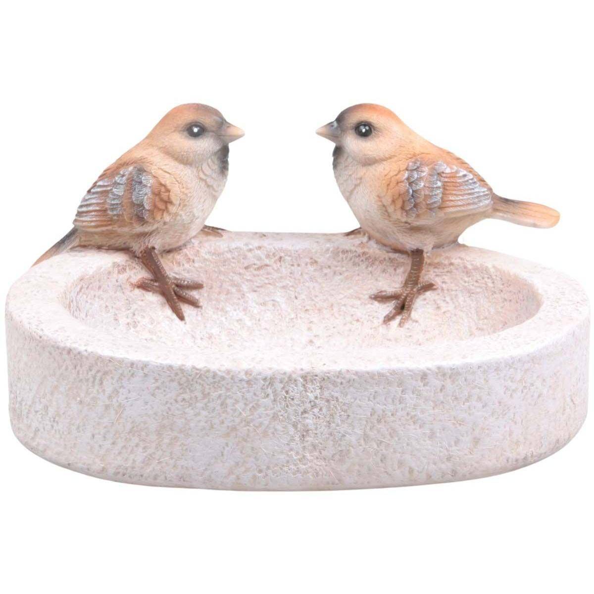 Farmwood Animals - Bain oiseau en résine avec oiseaux 20 x 15 x 10.5 cm Moineau - Imagen 1