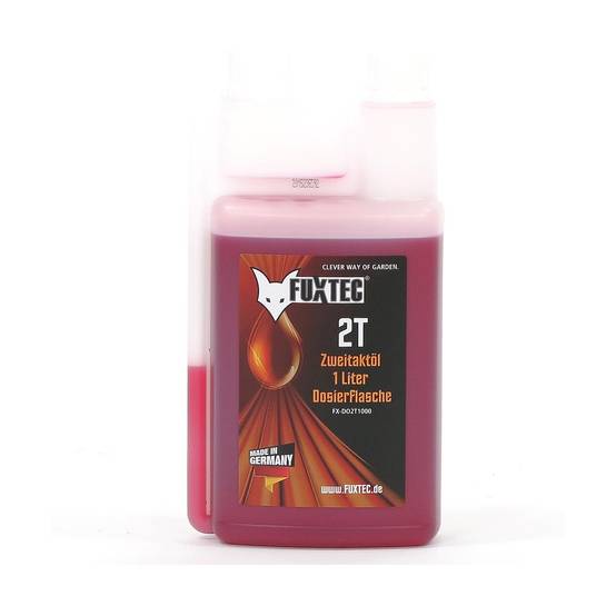 Huile moteur - FUXTEC - 2 temps 1L litre en flacon doseur - pour débroussailleuses, appareils motorisés, Made in Germany - Image 1