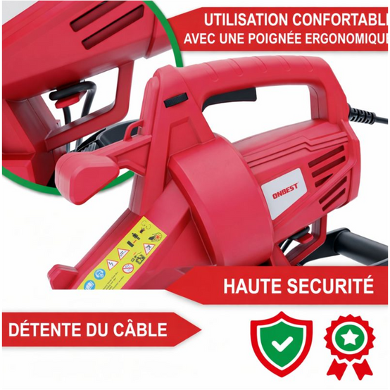 LV3245 Souffleur de feuilles à l’air électrique 3200W 3en1 Aspirateur Souffleur Broyeur 45L - Image 6