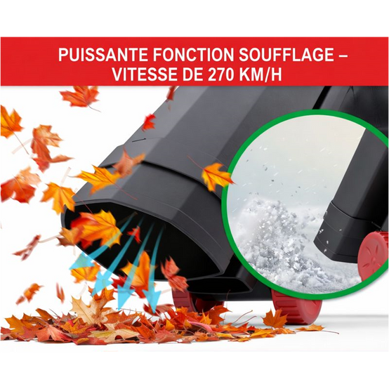 LV3245 Souffleur de feuilles à l’air électrique 3200W 3en1 Aspirateur Souffleur Broyeur 45L - Image 2
