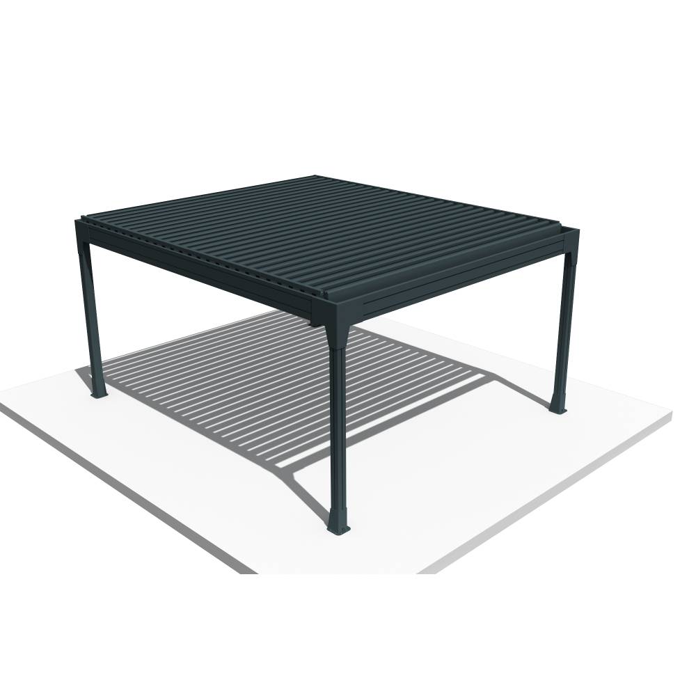 Pergola bioclimatique HELY îlot 4,50x3,929m Vérin à télécommande (Gris anthracite) - Alia Productions - Imagen 3