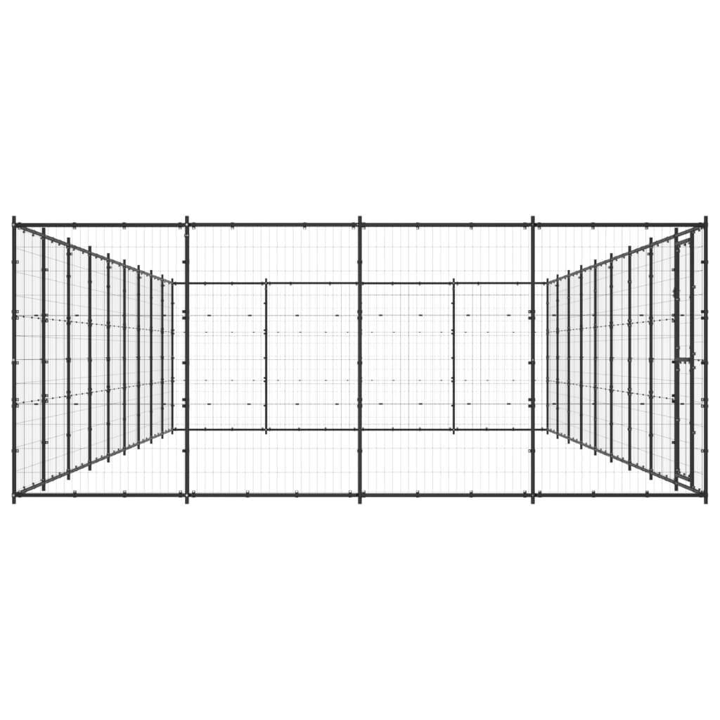 Helloshop26 - Chenil extérieur cage enclos parc animaux chien d'extérieur pour chiens acier 43,56 m² - Imagen 4