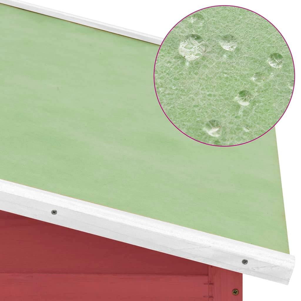 Helloshop26 - Poulailler avec nichoir 191 x 67 x 117 cm bois de sapin massif rouge et blanc - Imagen 6