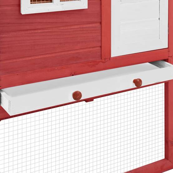Helloshop26 - Poulailler avec nichoir 191 x 67 x 117 cm bois de sapin massif rouge et blanc - Imagen 7