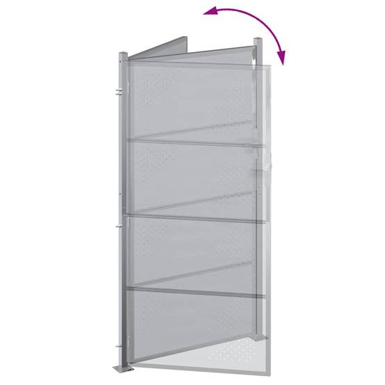 Porte de Jardin | Portillon Argenté 96 x 180 cm Acier inoxydable Maison Chic - Image 8