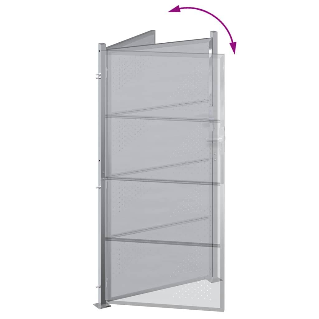 Porte de Jardin | Portillon Argenté 96 x 180 cm Acier inoxydable Maison Chic - Image 8