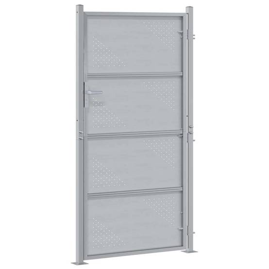 Porte de Jardin | Portillon Argenté 96 x 180 cm Acier inoxydable Maison Chic - Image 6