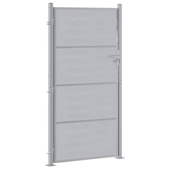 Porte de Jardin | Portillon Argenté 96 x 180 cm Acier inoxydable Maison Chic - Image 4
