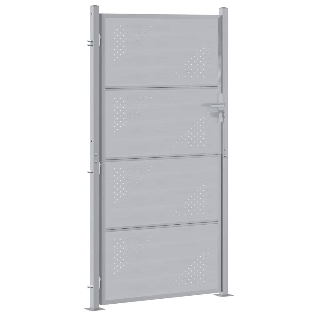 Porte de Jardin | Portillon Argenté 96 x 180 cm Acier inoxydable Maison Chic - Image 4
