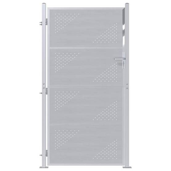 Porte de Jardin | Portillon Argenté 96 x 180 cm Acier inoxydable Maison Chic - Image 1