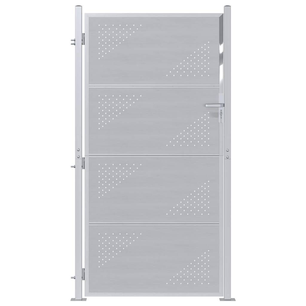 Porte de Jardin | Portillon Argenté 96 x 180 cm Acier inoxydable Maison Chic - Image 1
