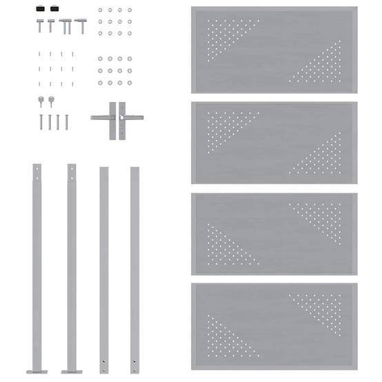 Porte de Jardin | Portillon Argenté 96 x 180 cm Acier inoxydable Maison Chic - Image 9