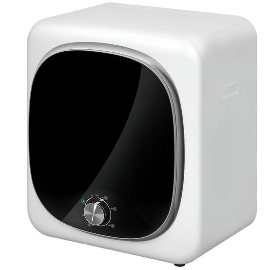 Mini sèche-linge portable 4kg, 5 programmes, 800W, chargement frontal, tambour inox, blanc - Image 1
