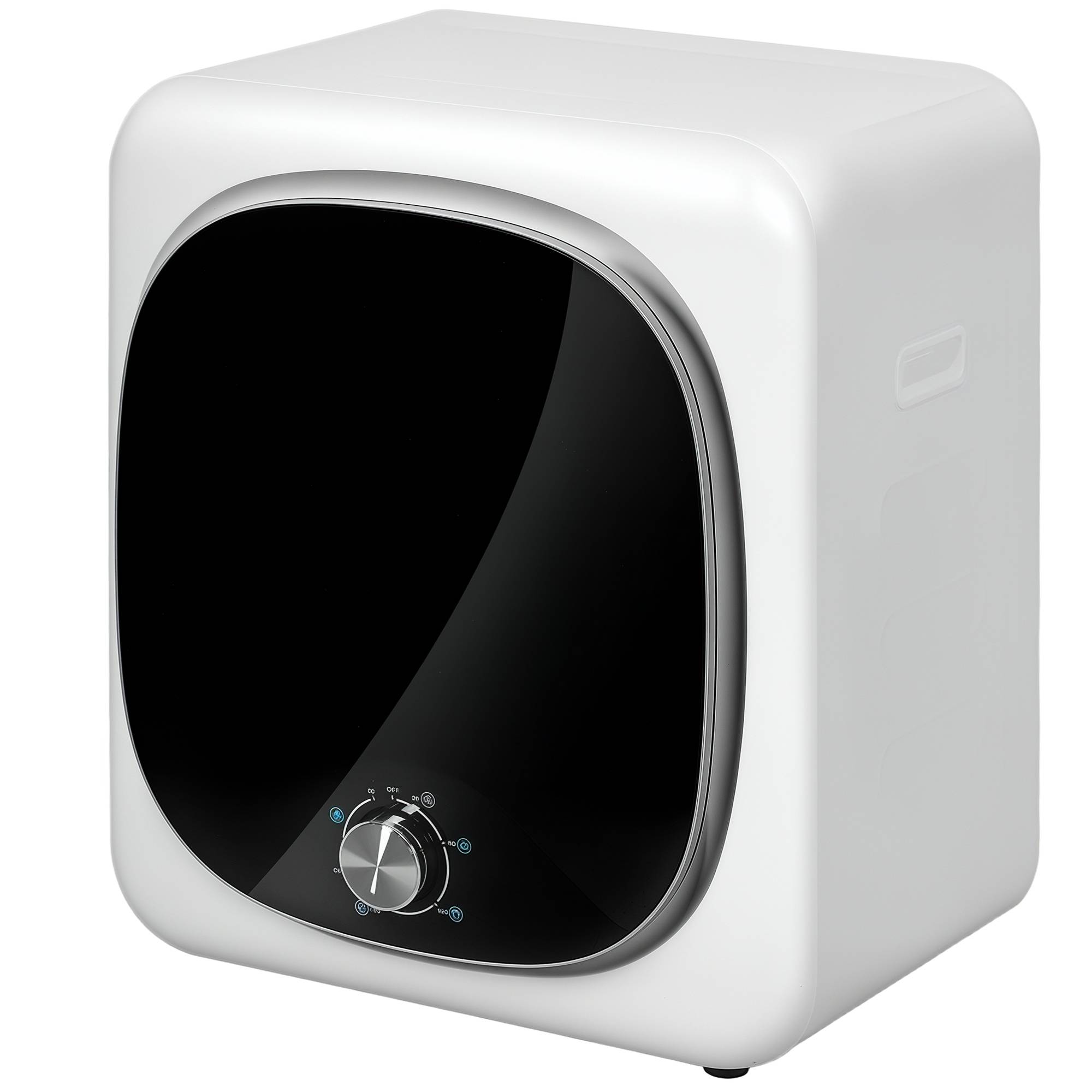 Mini sèche-linge portable 4kg, 5 programmes, 800W, chargement frontal, tambour inox, blanc - Image 1