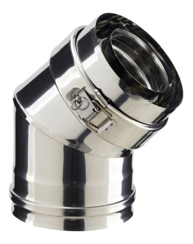 Coude 45° pour conduit PGI EC45 Ø80/130 mm Noir ral 9030 POUJOULAT - 37080721NOIR - Image 2