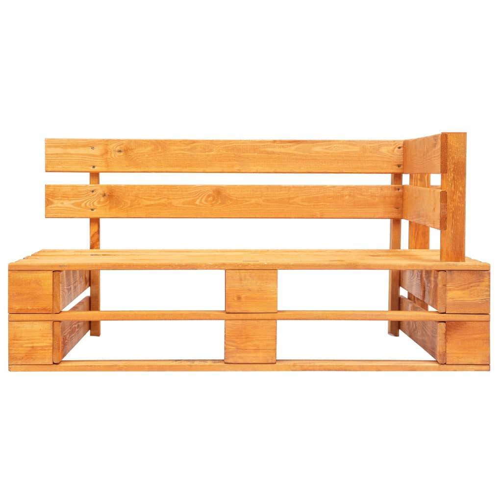 Helloshop26 - Banc de jardin meuble de patio d'extérieur terrasse palette d'angle de jardin 110 x 65 x 55 cm bois marron miel - Imagen 2
