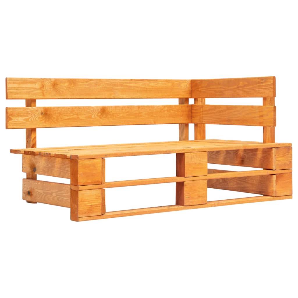 Helloshop26 - Banc de jardin meuble de patio d'extérieur terrasse palette d'angle de jardin 110 x 65 x 55 cm bois marron miel - Imagen 1