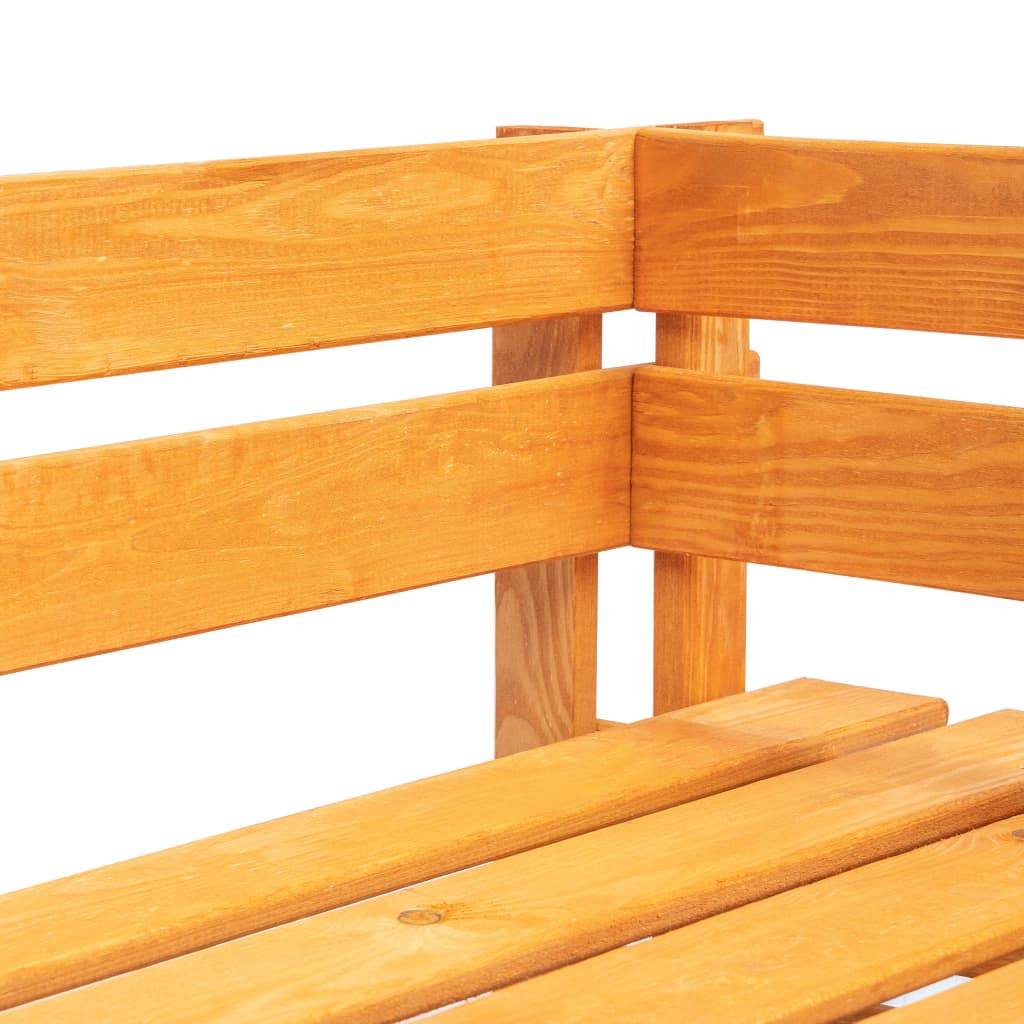 Helloshop26 - Banc de jardin meuble de patio d'extérieur terrasse palette d'angle de jardin 110 x 65 x 55 cm bois marron miel - Imagen 3