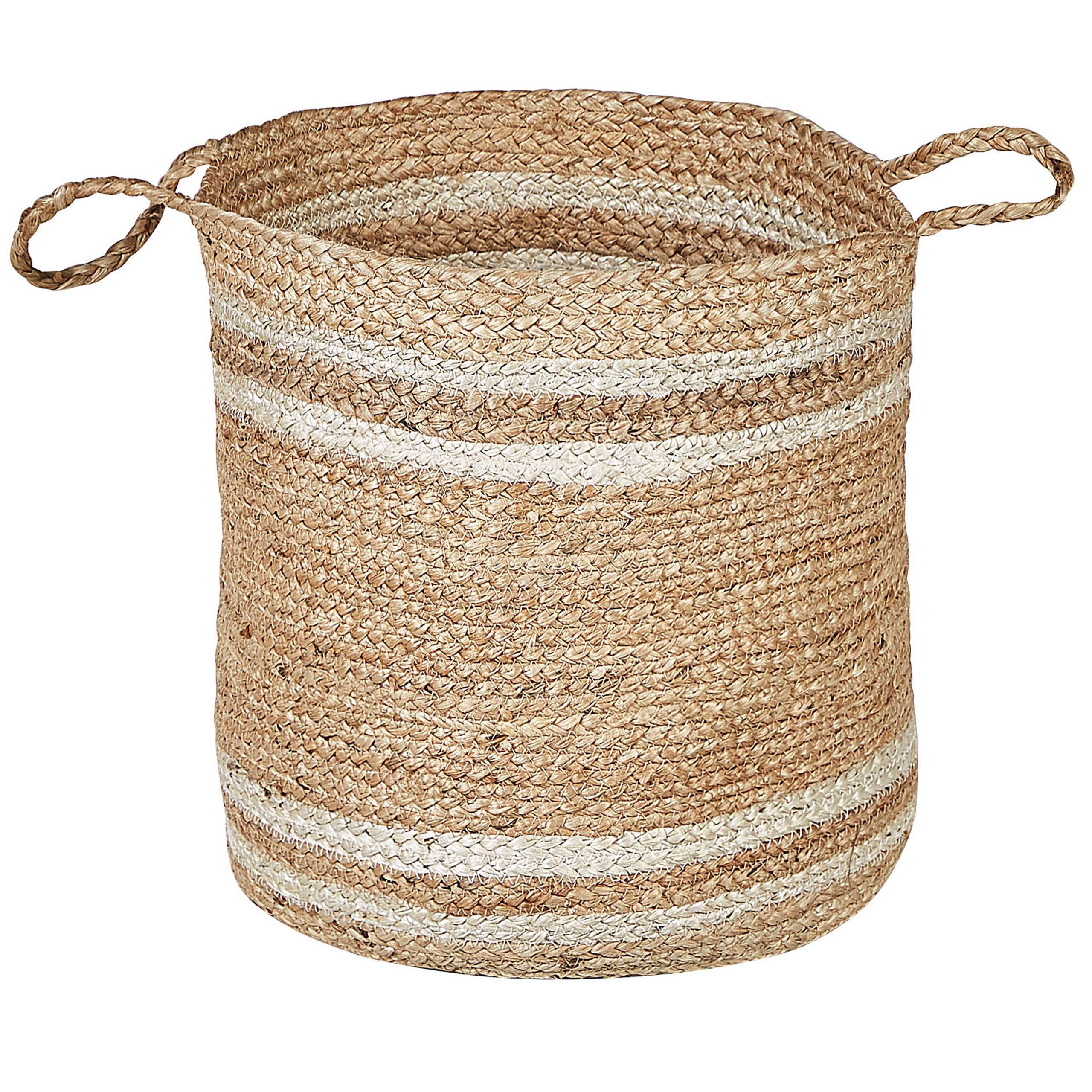 Beliani - Paniers Beige et Naturel en Jute Rond Corbeille à Linge Tressée Rangement pour Intérieur Minimaliste Boîte Lot de 3 - Imagen 4