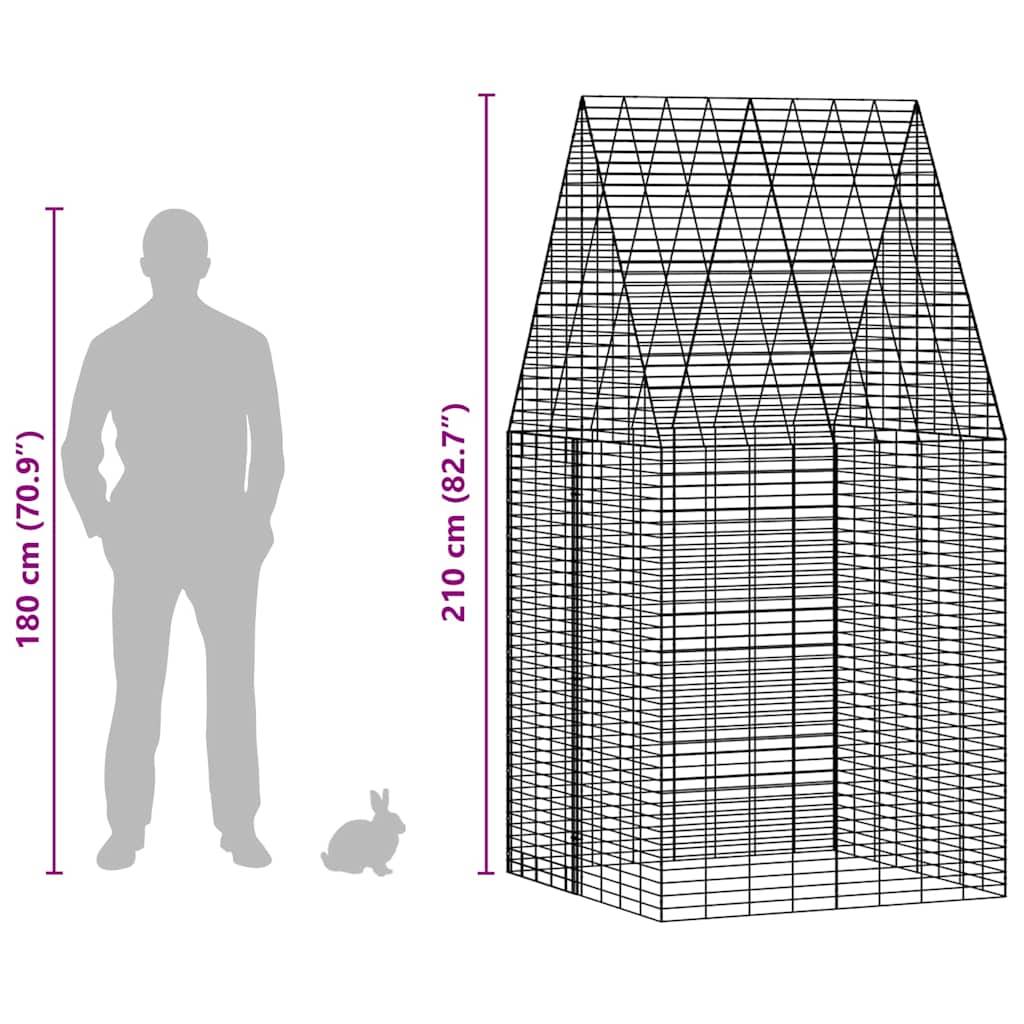 ComfortXL - Cage Enclos Extérieur pour Lapins en Acier Galvanisé 100x100x210 cm Argent - ComfortXL Pet Living - Image 7